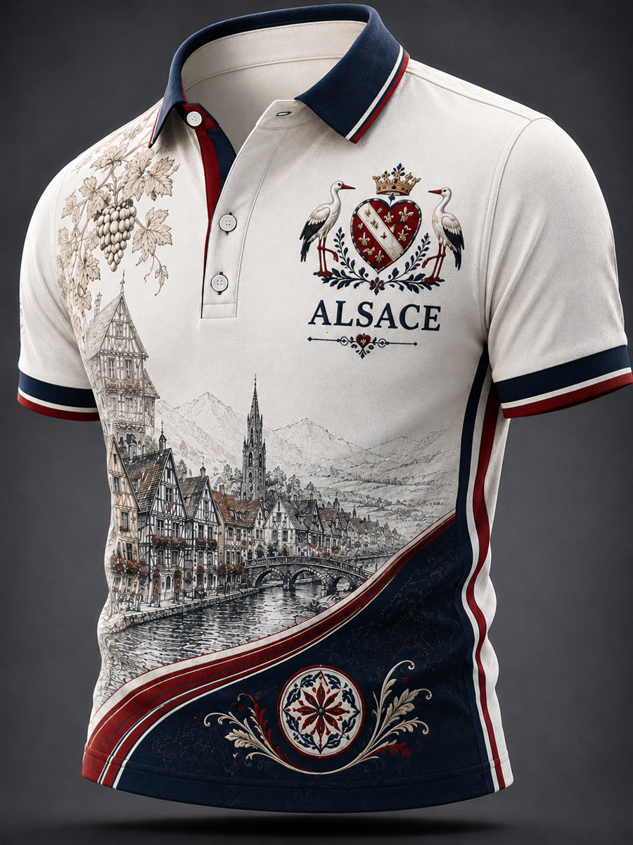 Haut décontracté pour homme, imprimé Alsace, France