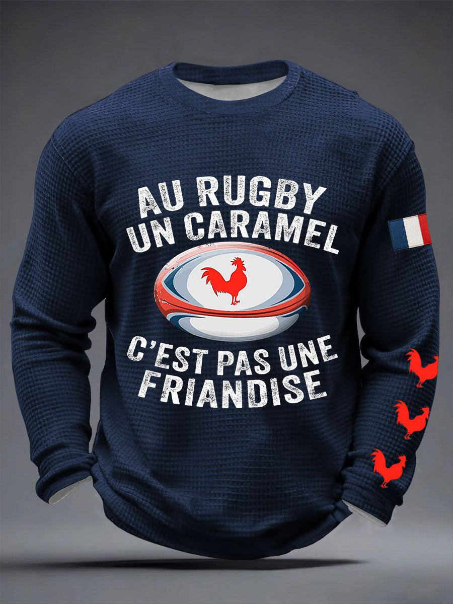 T-shirt à manches longues Au Rugby Un Caramel Waffle Homme