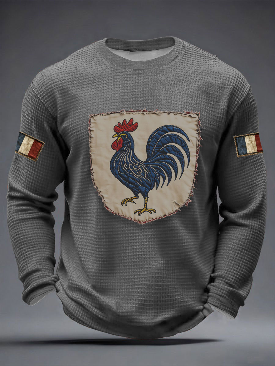 T-shirt à manches longues Français Le Coq Gaulois Waffle Homme