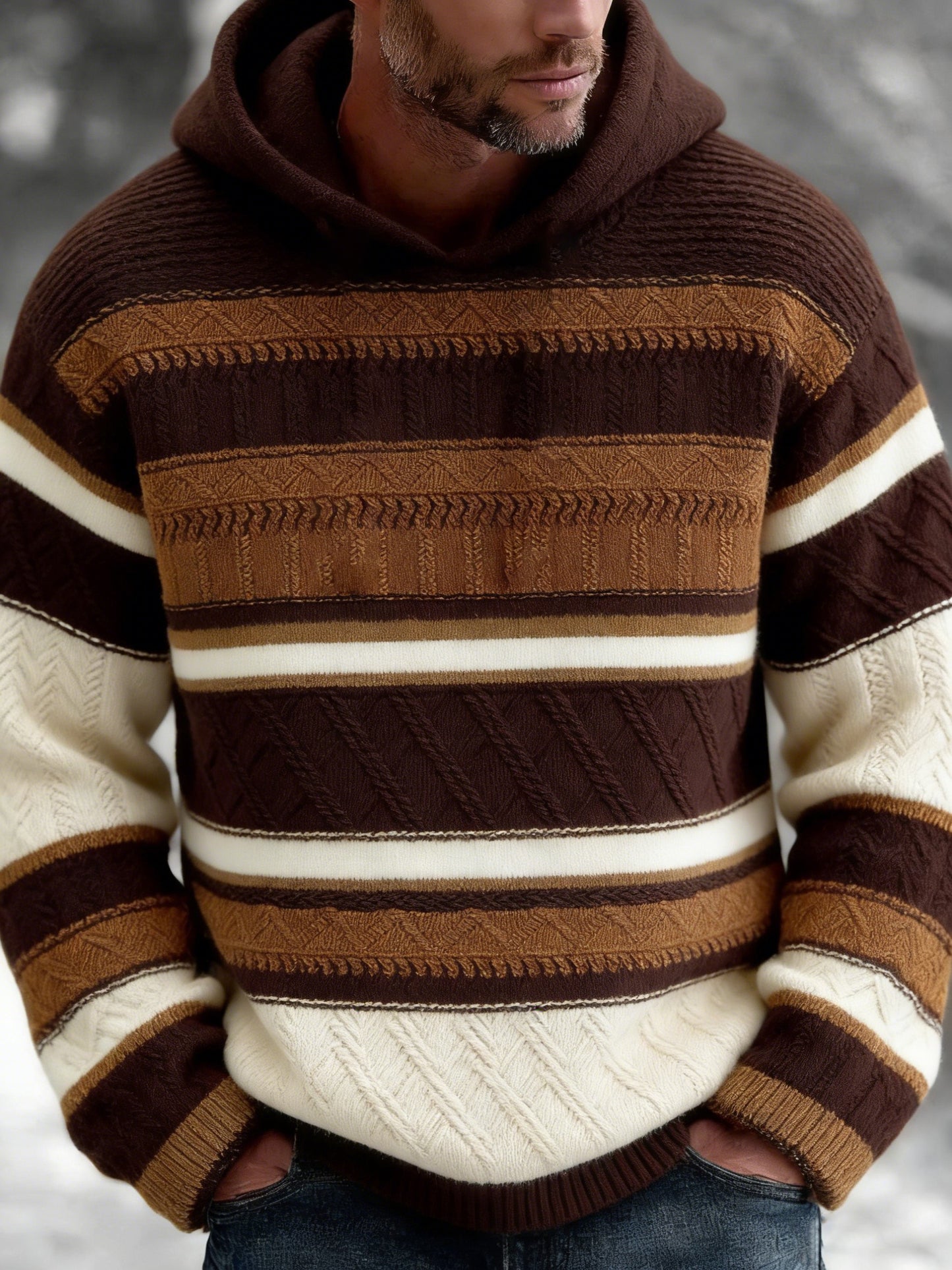 Sweat à capuche géométrique Art Homme