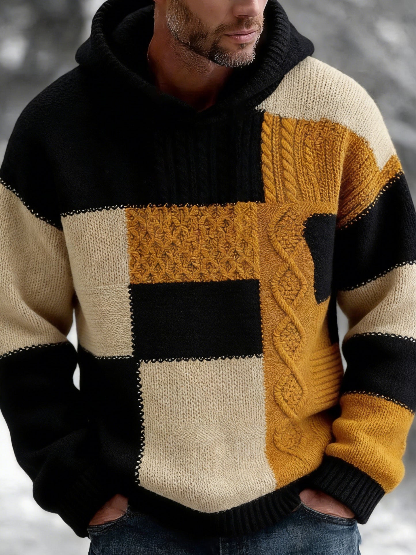 Sweat à capuche géométrique Art Homme