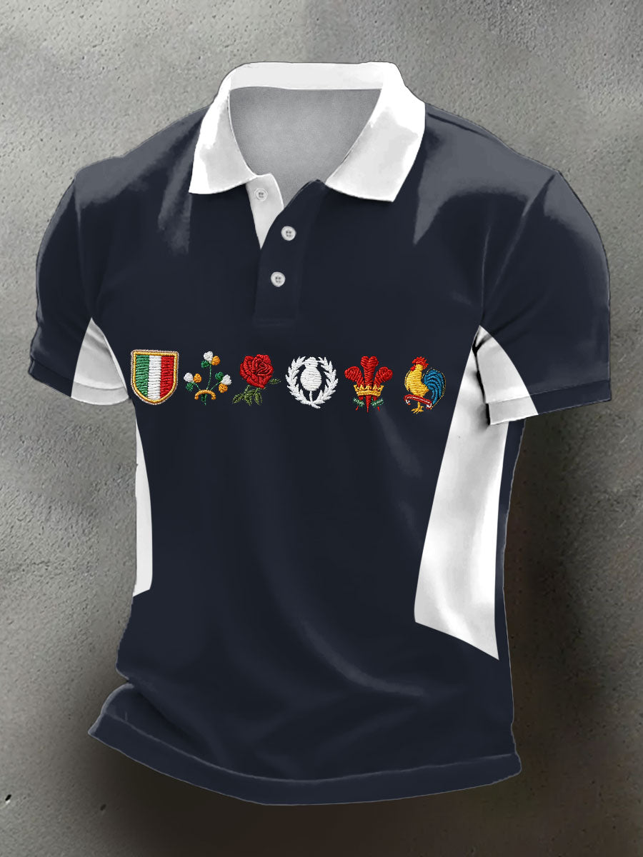 Hommes de Rugby Lover Game of Nations Imprimé Casual Tops