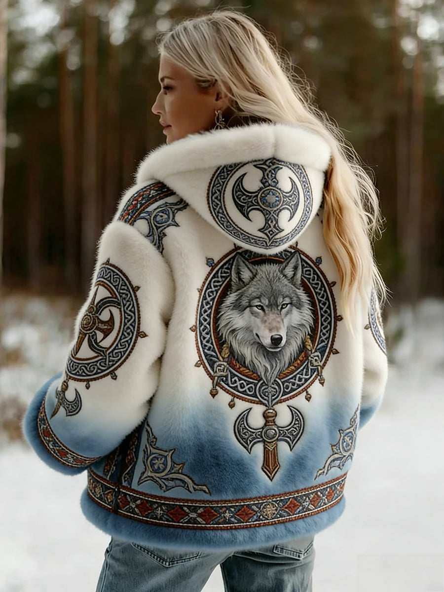Veste en flanelle à motifs vintage de style celtique Viking pour femmes