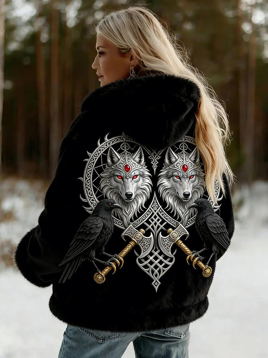 Veste en flanelle à motifs vintage de style celtique Viking pour femmes