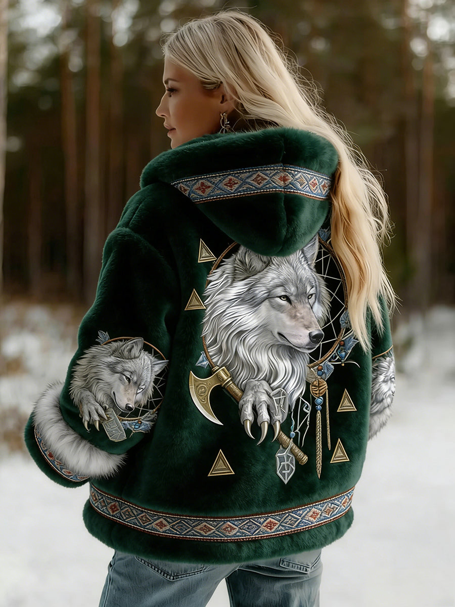 Veste en flanelle à motifs vintage de style celtique Viking pour femmes