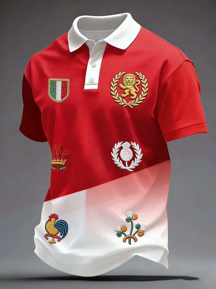 Hauts décontractés imprimés Nations of Rugby Lover pour hommes