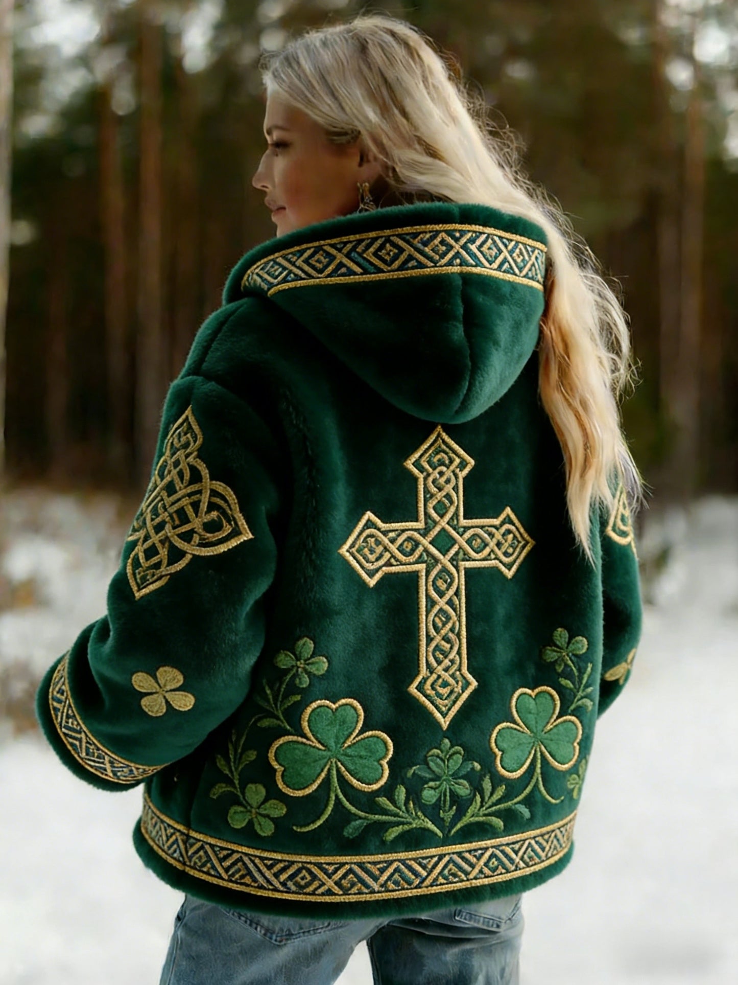 Retro Viking Celtic Knot Nordic Style Veste à capuche décontractée pour femmes