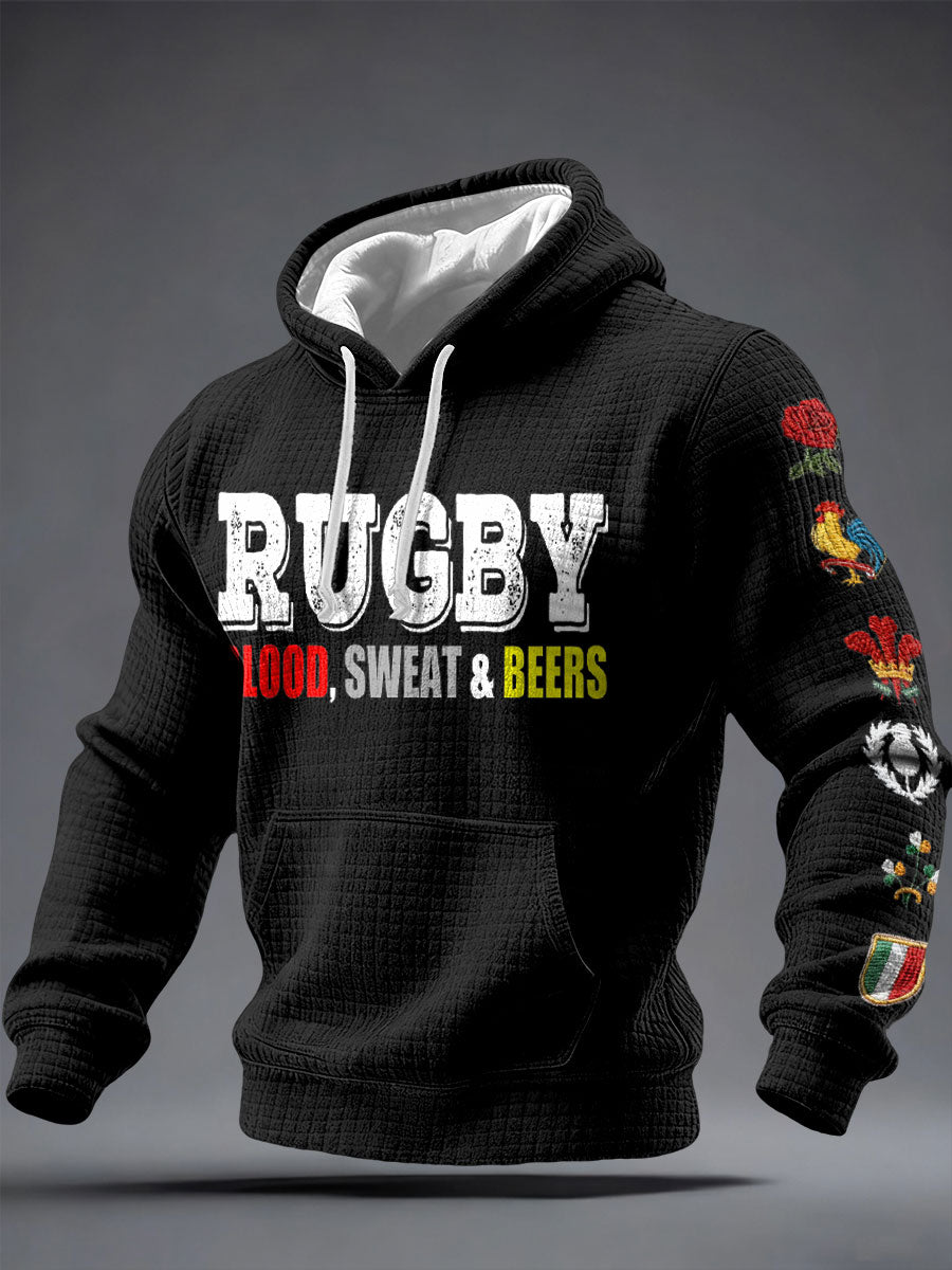 Sweat à capuche imprimé 6 Nations Rugby Lover Homme