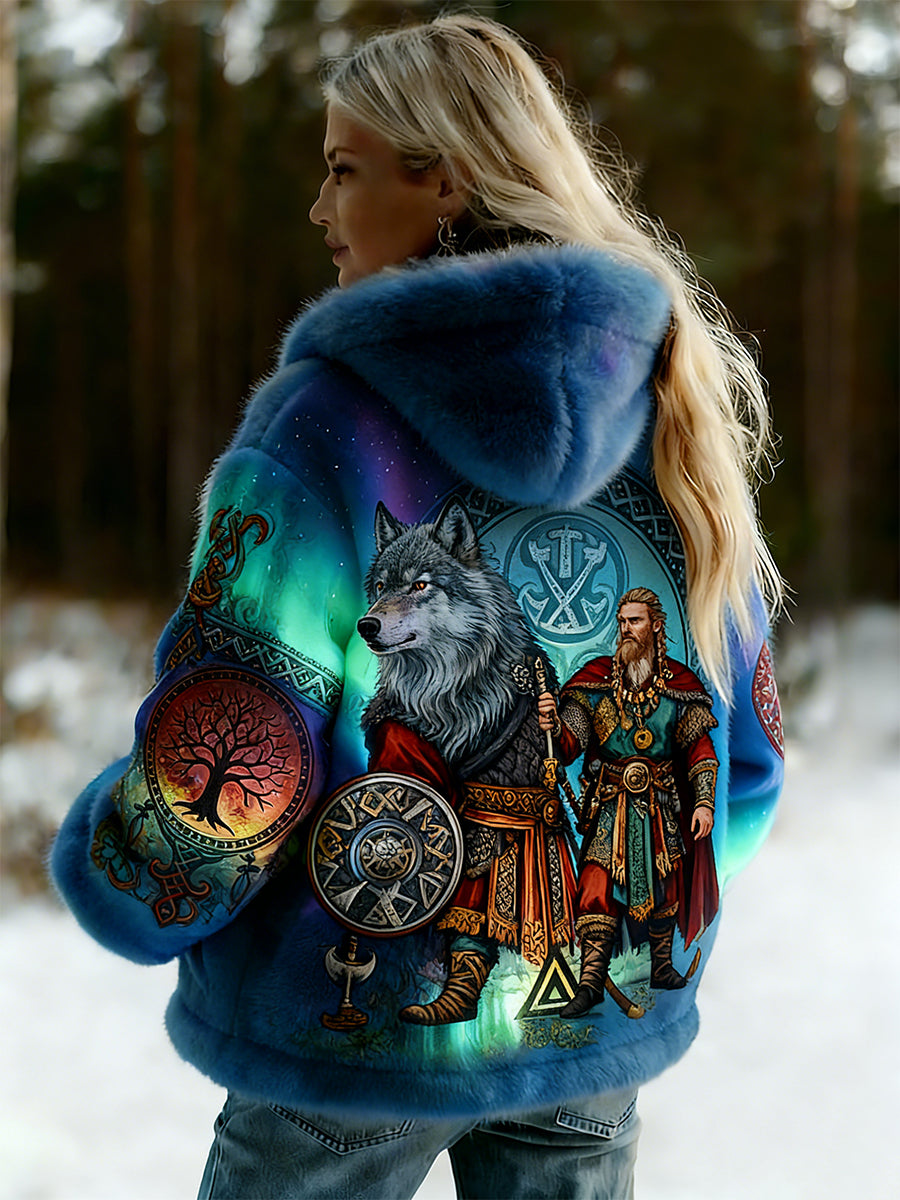 Veste en flanelle à motifs vintage de style celtique Viking pour femmes