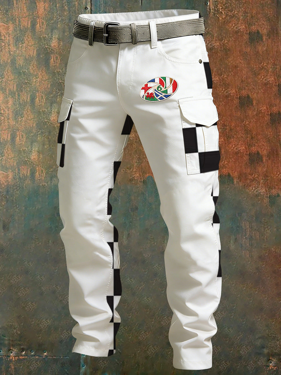 Pantalon de fan à imprimé rugby Six Nations pour homme