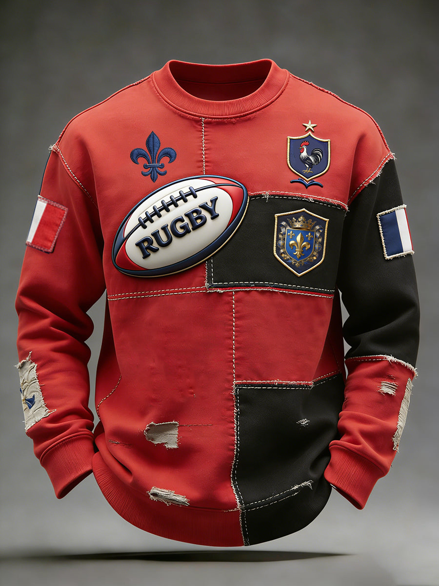 Haut décontracté et confortable rétro d'inspiration rugby à la française
