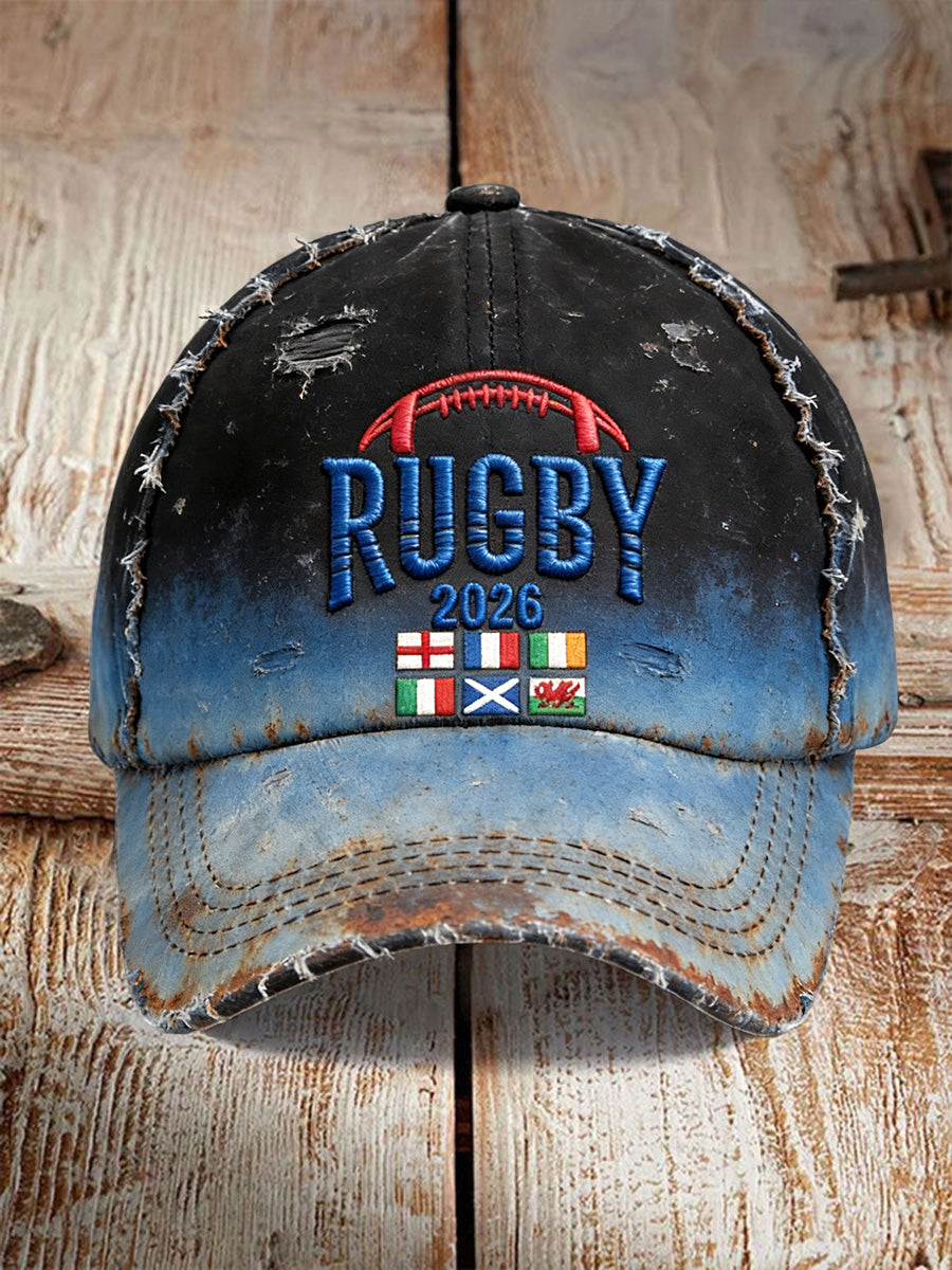 2026 Rugby Six Nations Timbre Vintage Punk-Style Casquette