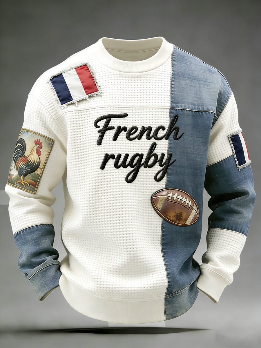 Haut décontracté et confortable d’inspiration rétro-rugby à la française