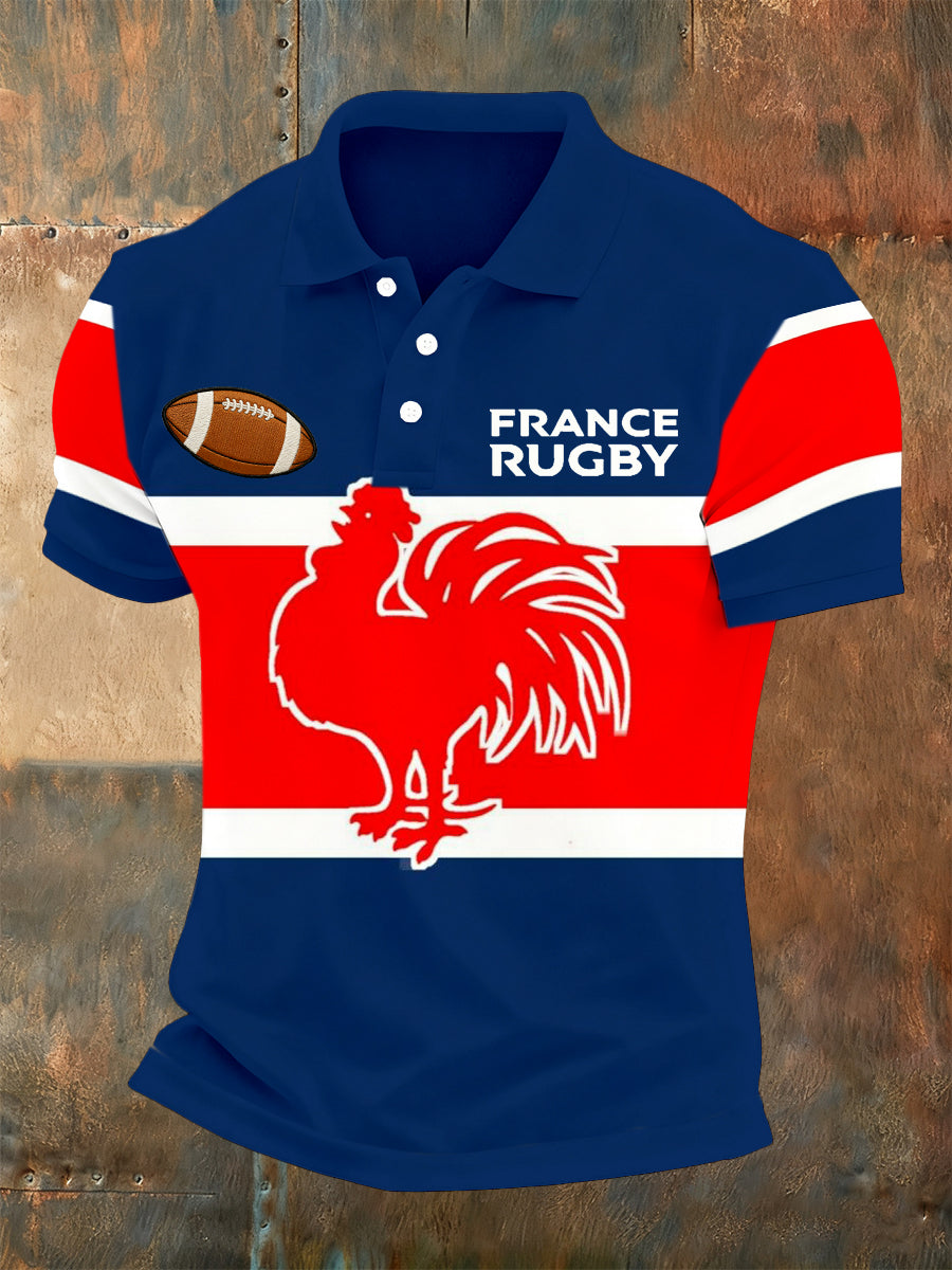 Polo à imprimé rugby français Homme