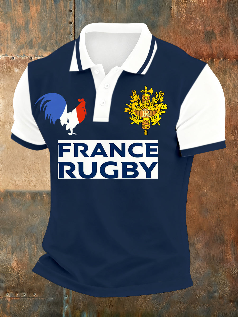 Polo à imprimé rugby français Homme
