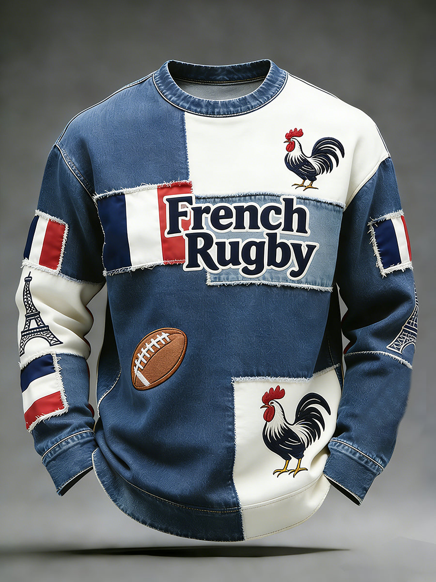 Haut décontracté et confortable d’inspiration rétro-rugby à la française