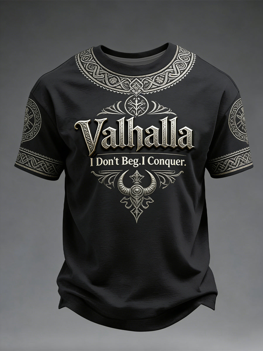 T-shirt imprimé Valhalla style viking pour homme