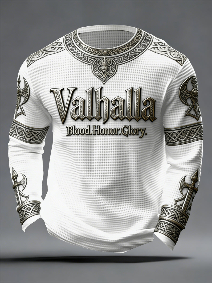 Haut gaufré de style viking Valhalla pour hommes