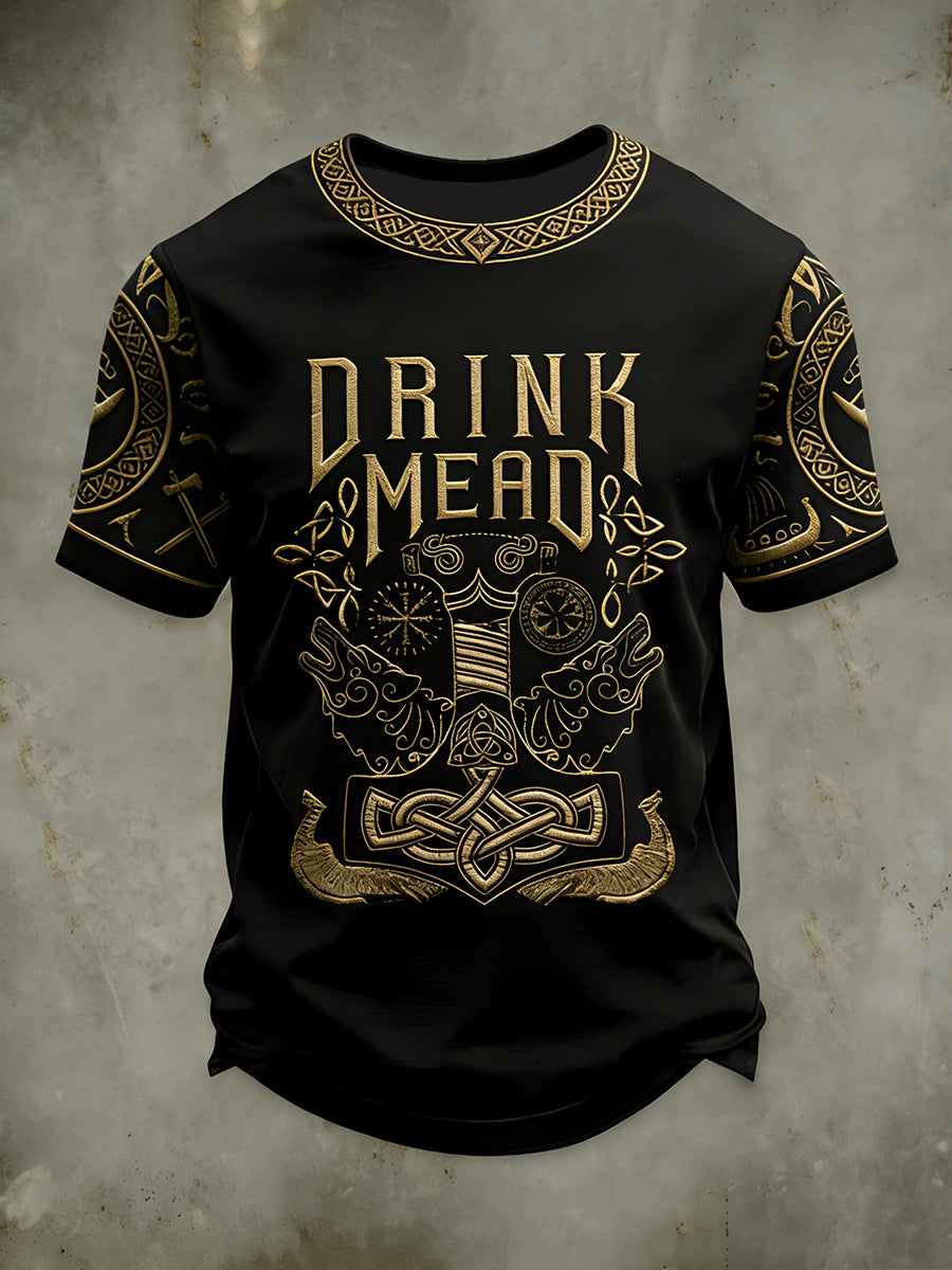 T-shirt manches courtes Viking Drinking pour hommes
