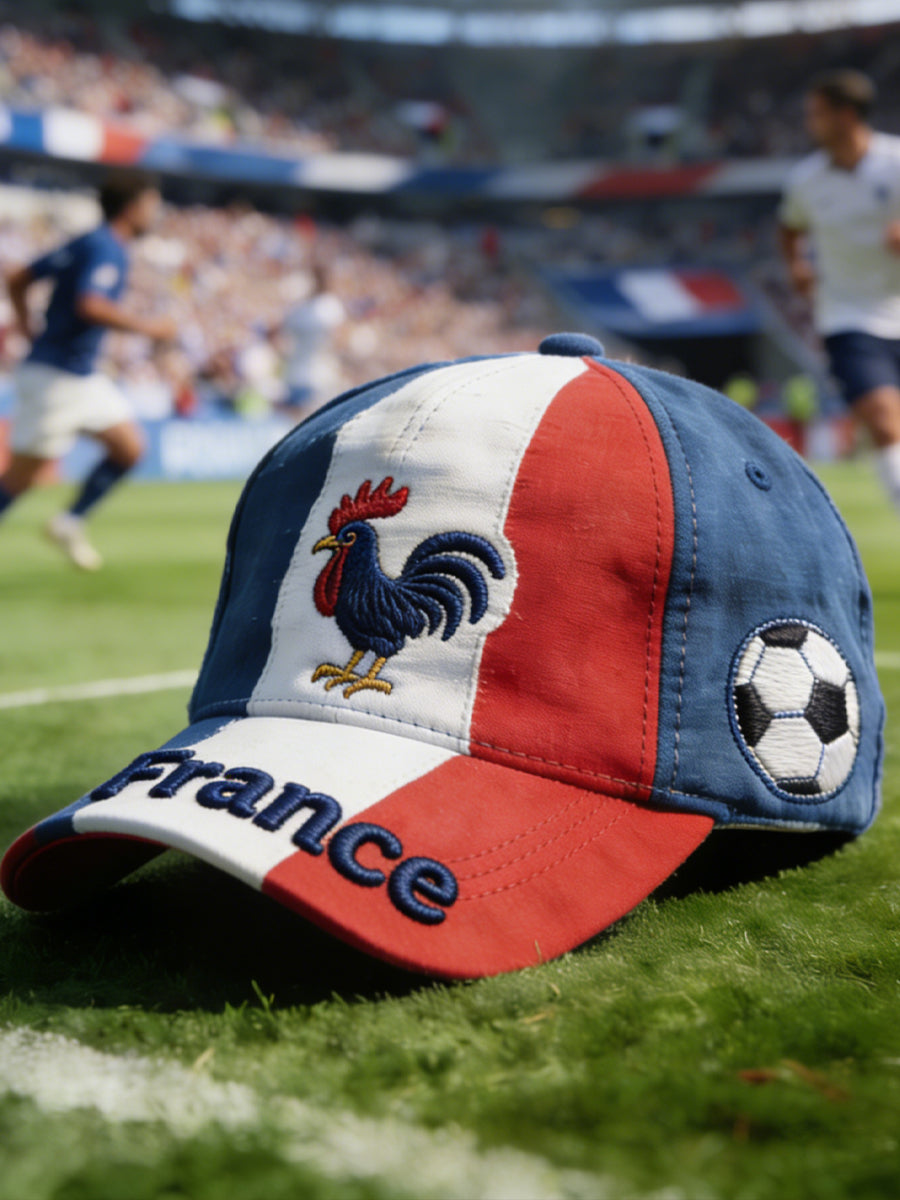 Casquette de baseball décontractée de football de drapeau français rétro