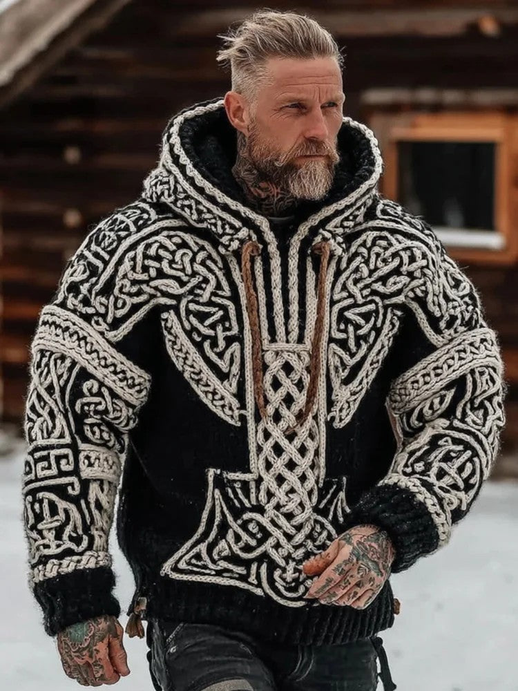 Chandail à manches longues Retro Nordic Viking Celtic Knot Homme