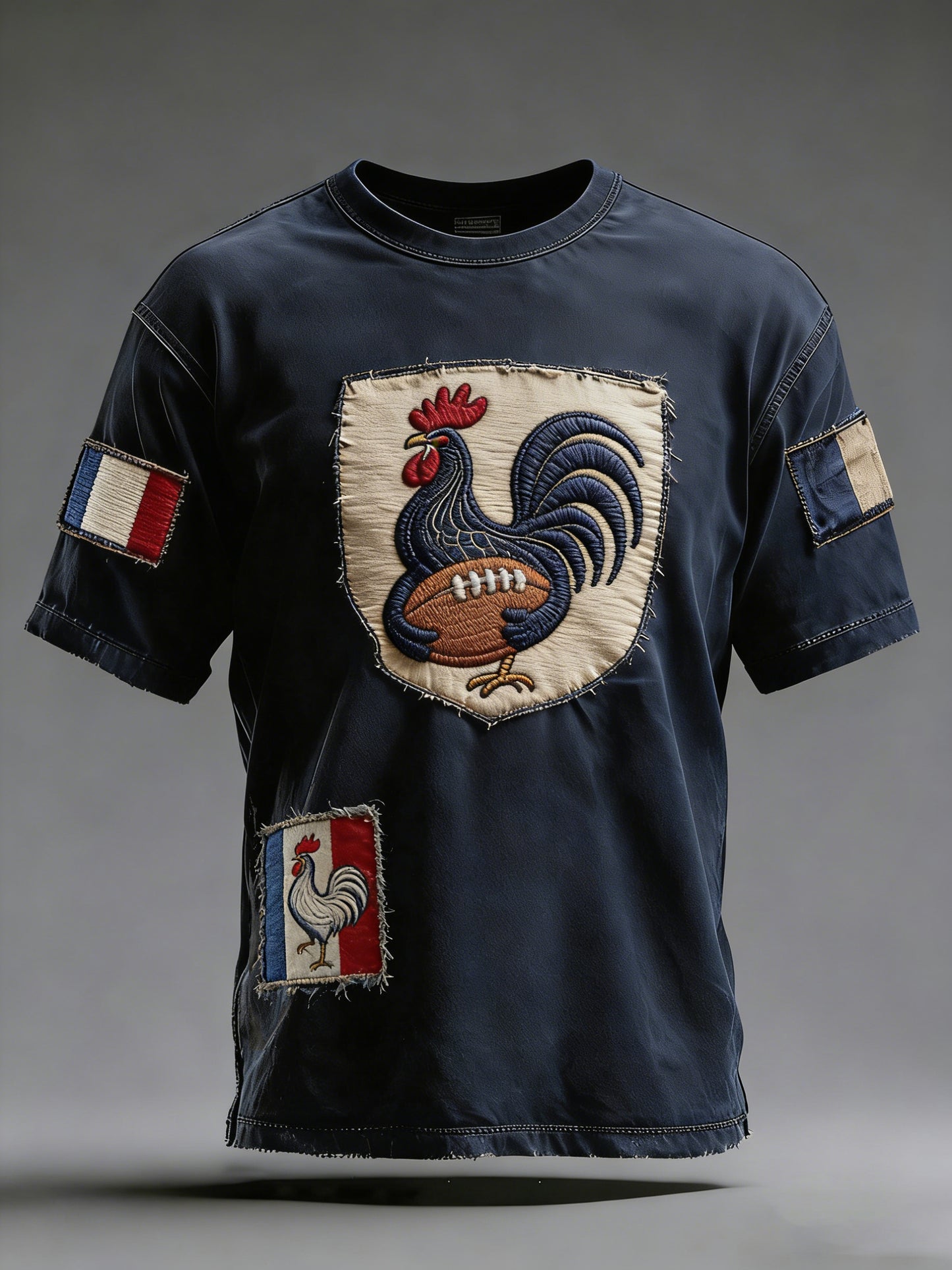 T-shirt décontracté et confortable au style rétro rugby français