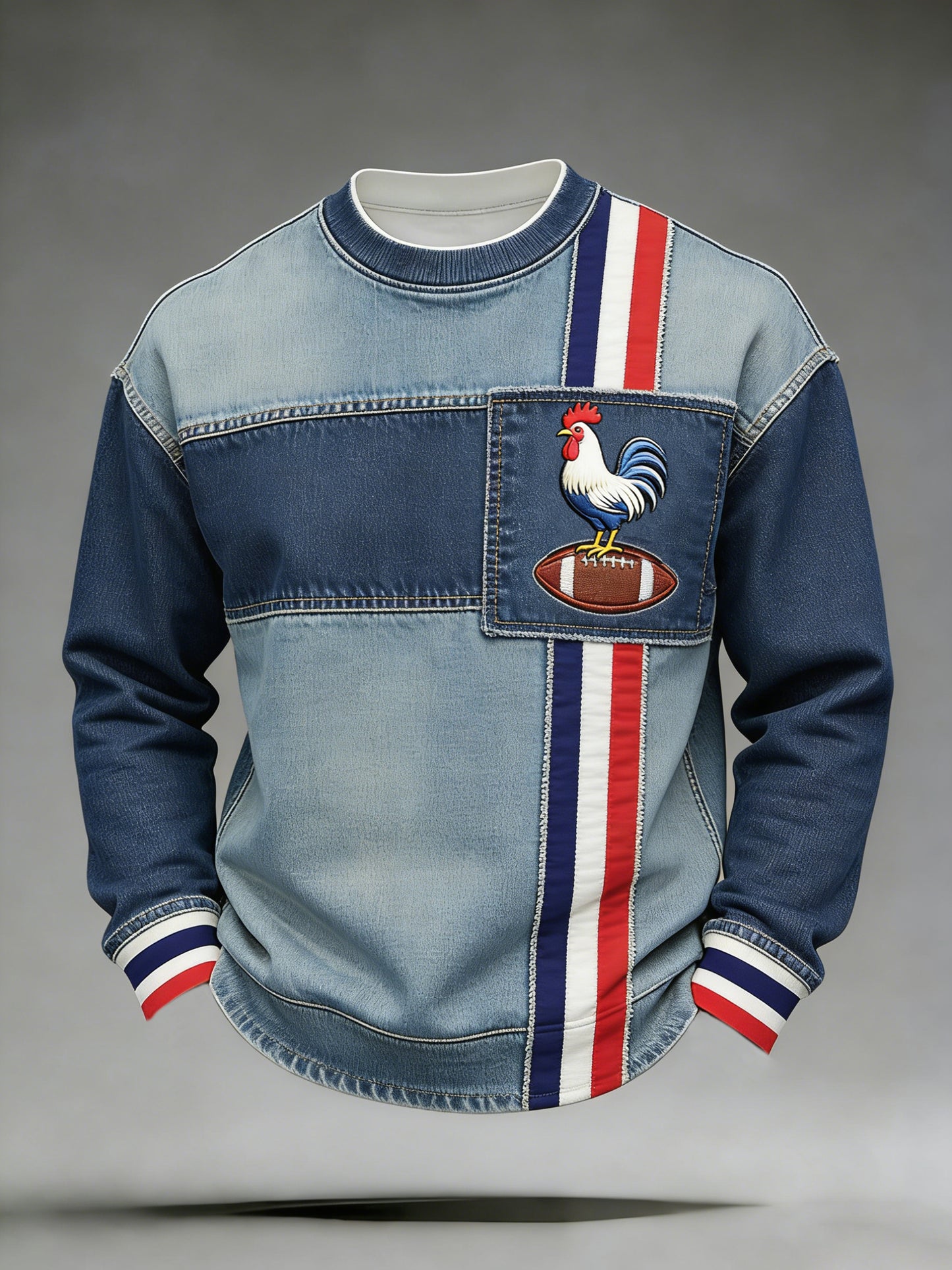 Sweat-shirt confortable et décontracté de style rugby français rétro