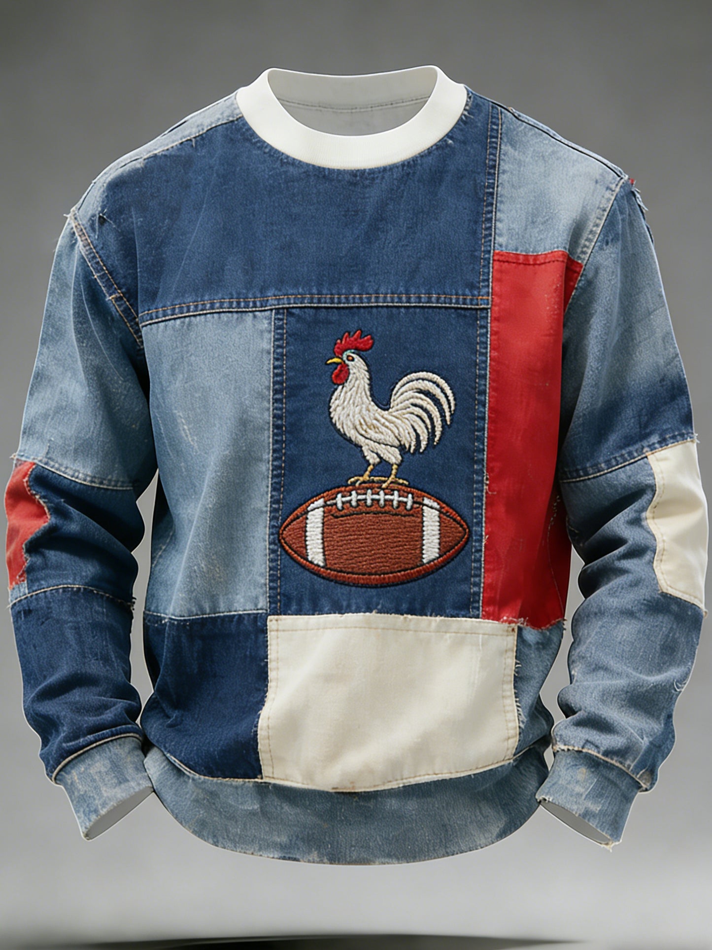 Sweat-shirt rétro de style rugby français, décontracté et confortable