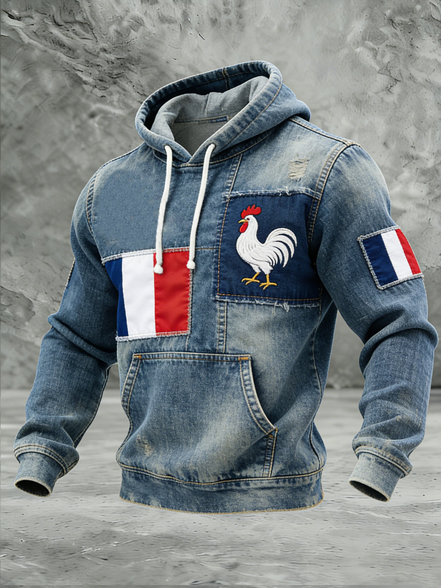 Sweat-shirt rétro de style rugby français, décontracté et confortable