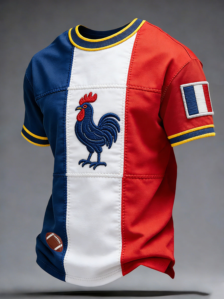 T-shirt décontracté et confortable au style rétro rugby français