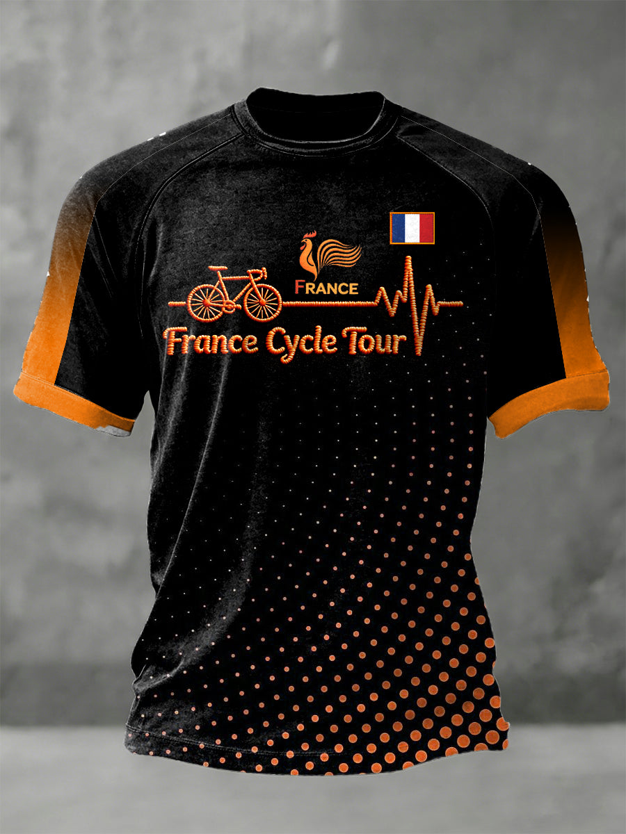 T-shirt de sport Tour de France Cycling Print Homme