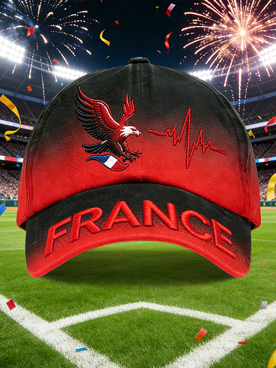Casquette Décontractée à Imprimé Aigles de Rugby Français