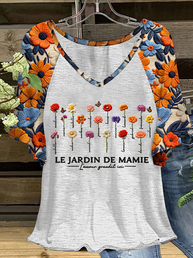 T-shirt manches courtes suspendu Le Jardin De Mamie pour femmes