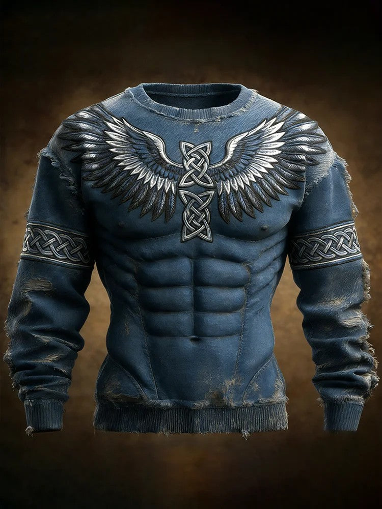Sweat-shirt imprimé viking pour hommes