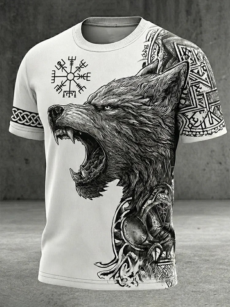 T-shirt pour hommes à imprimé viking
