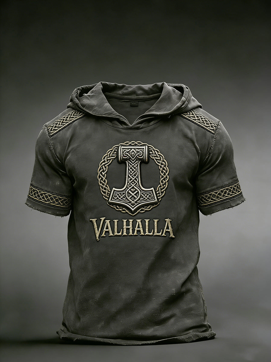 T-shirt à capuche viking pour hommes