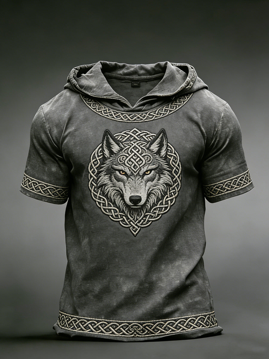 T-shirt à capuche viking pour hommes