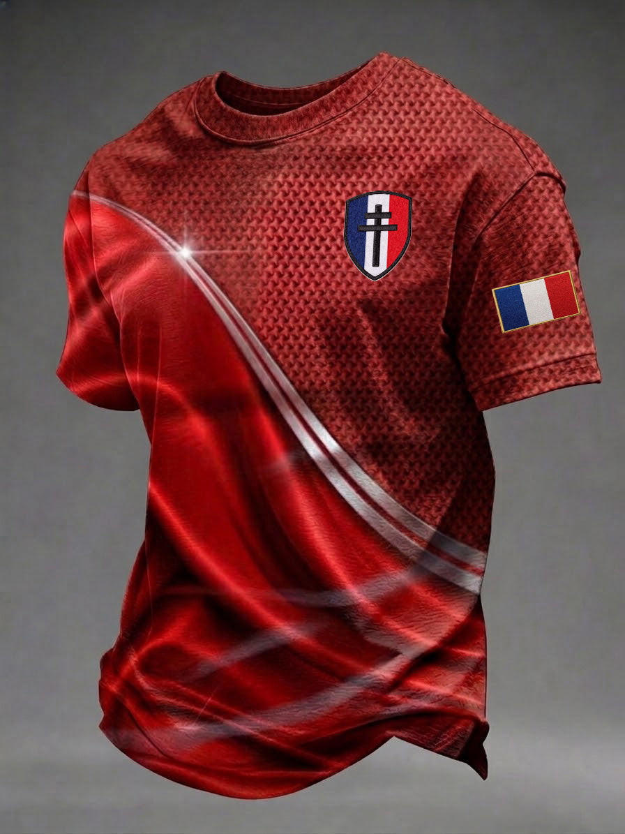 T-shirt imprimé pour hommes, Jour de la Victoire européenne en France