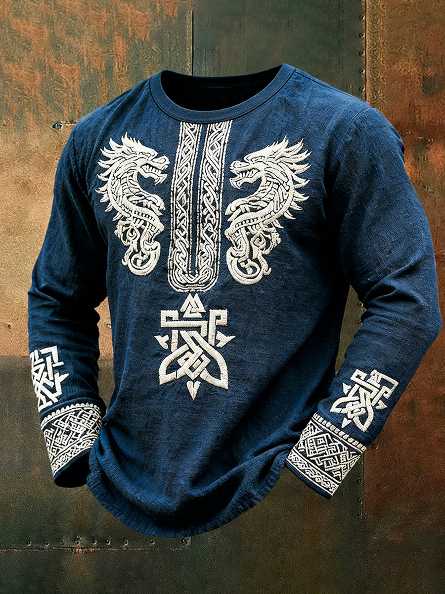 T-shirt viking à manches longues pour hommes