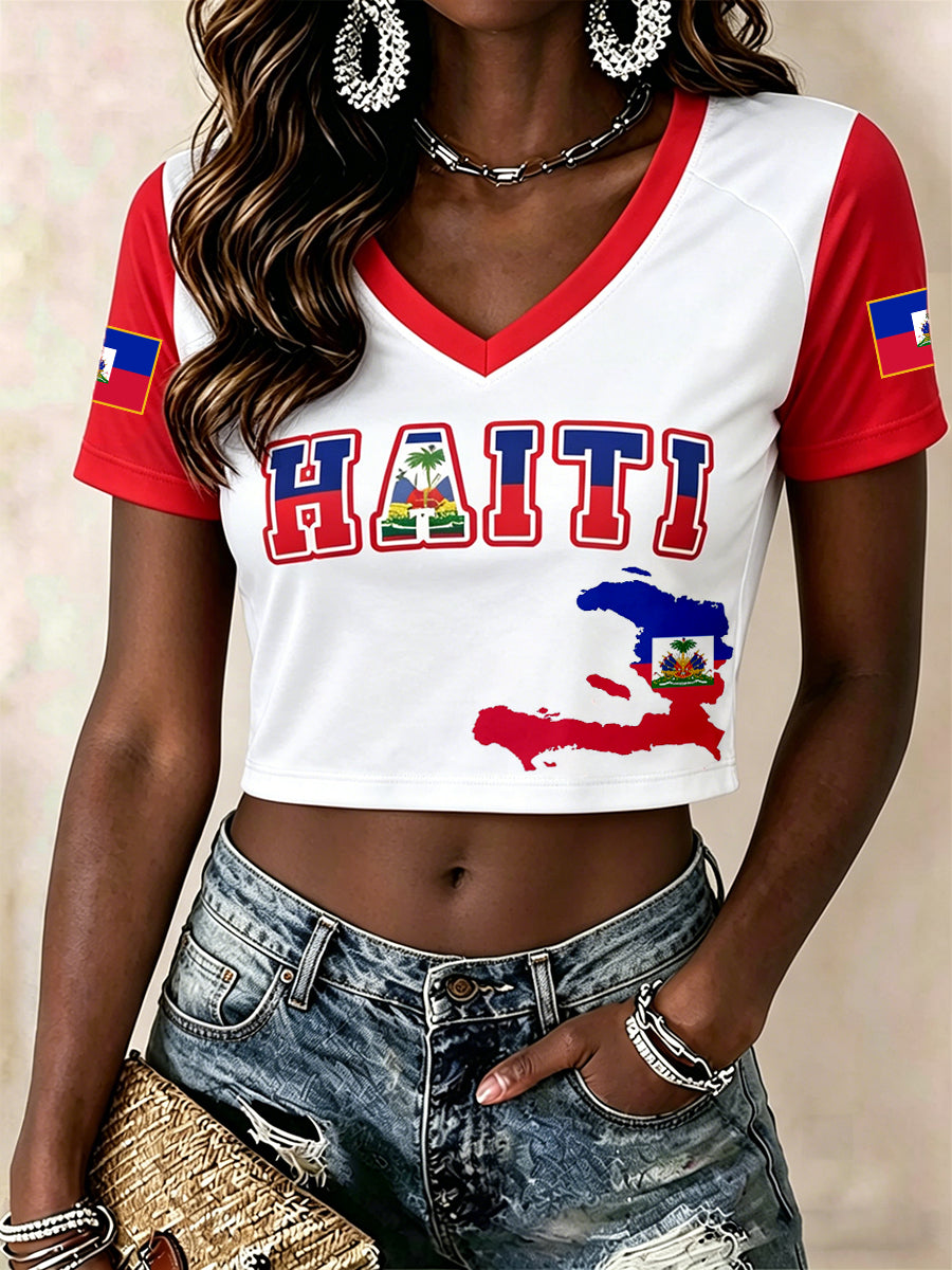Haut court à col en V pour femmes, Haïti