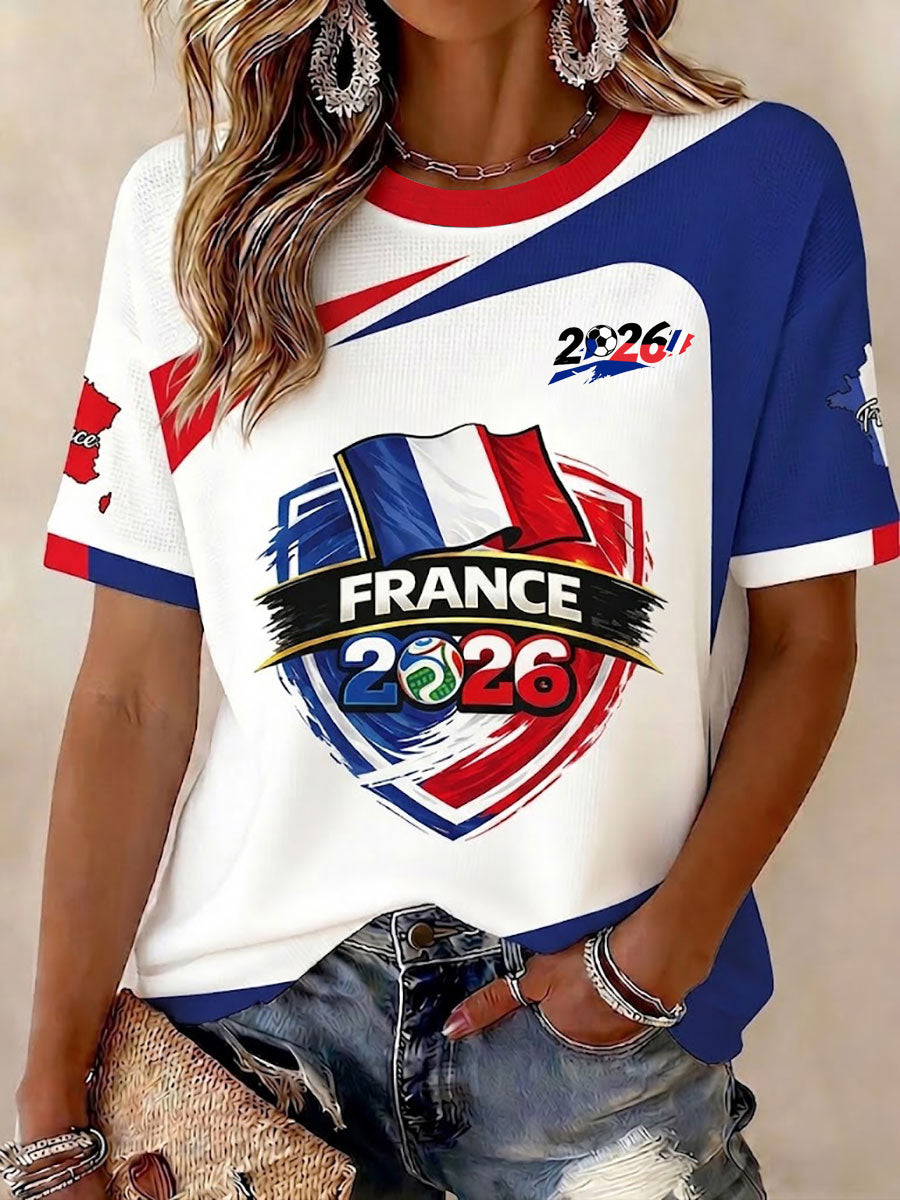 T-shirt imprimé France Football pour femmes