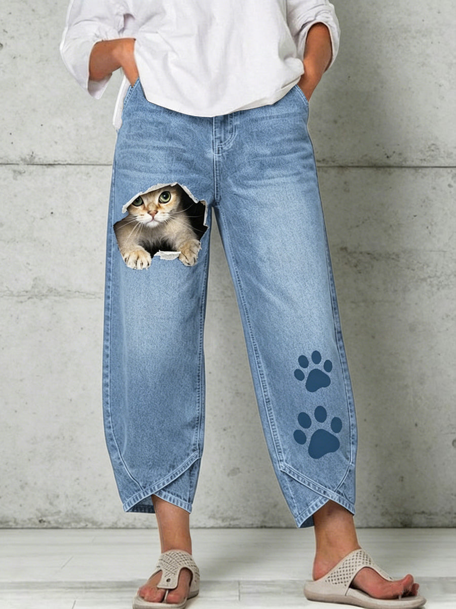Pantalon Animal Art Print Femme