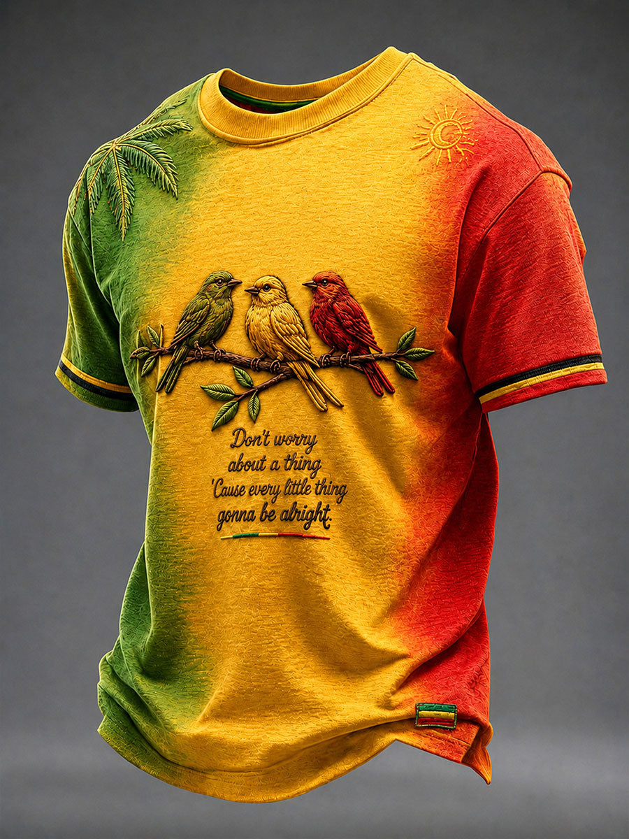 T-shirt décontracté imprimé pour homme «Every Little Thing Is Gonna Be Alright»