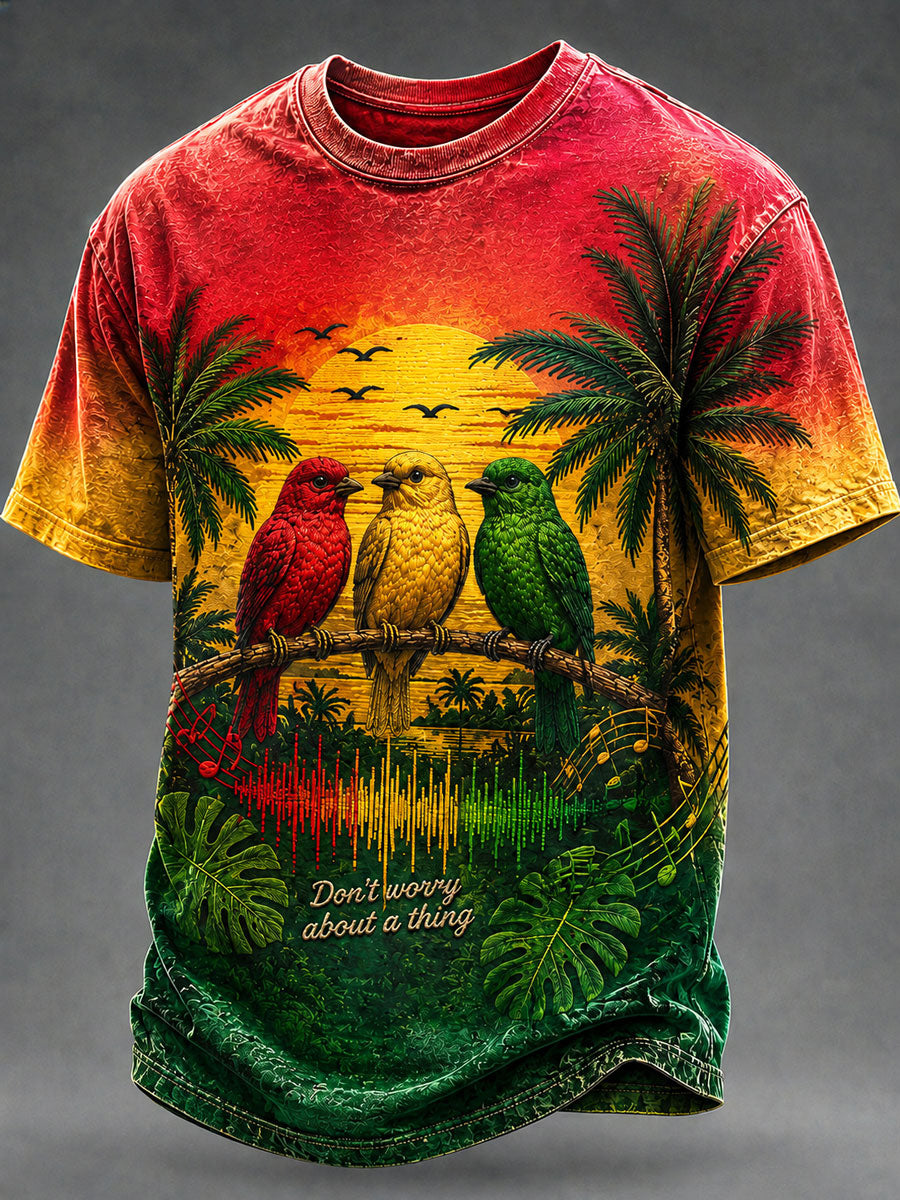 T-shirt décontracté imprimé pour homme «Every Little Thing Is Gonna Be Alright»
