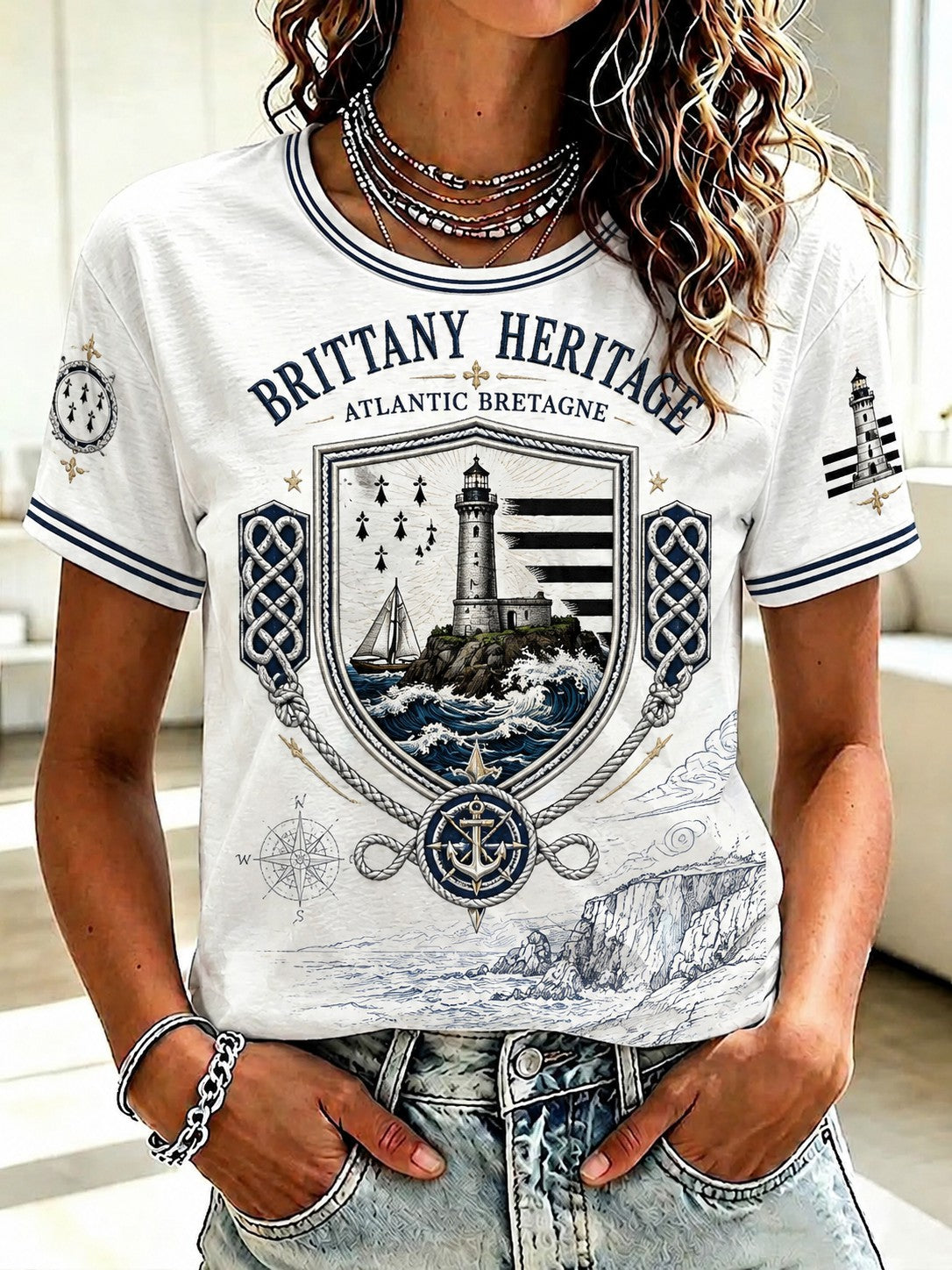 T-shirt imprimé celtique de Bretagne pour femmes