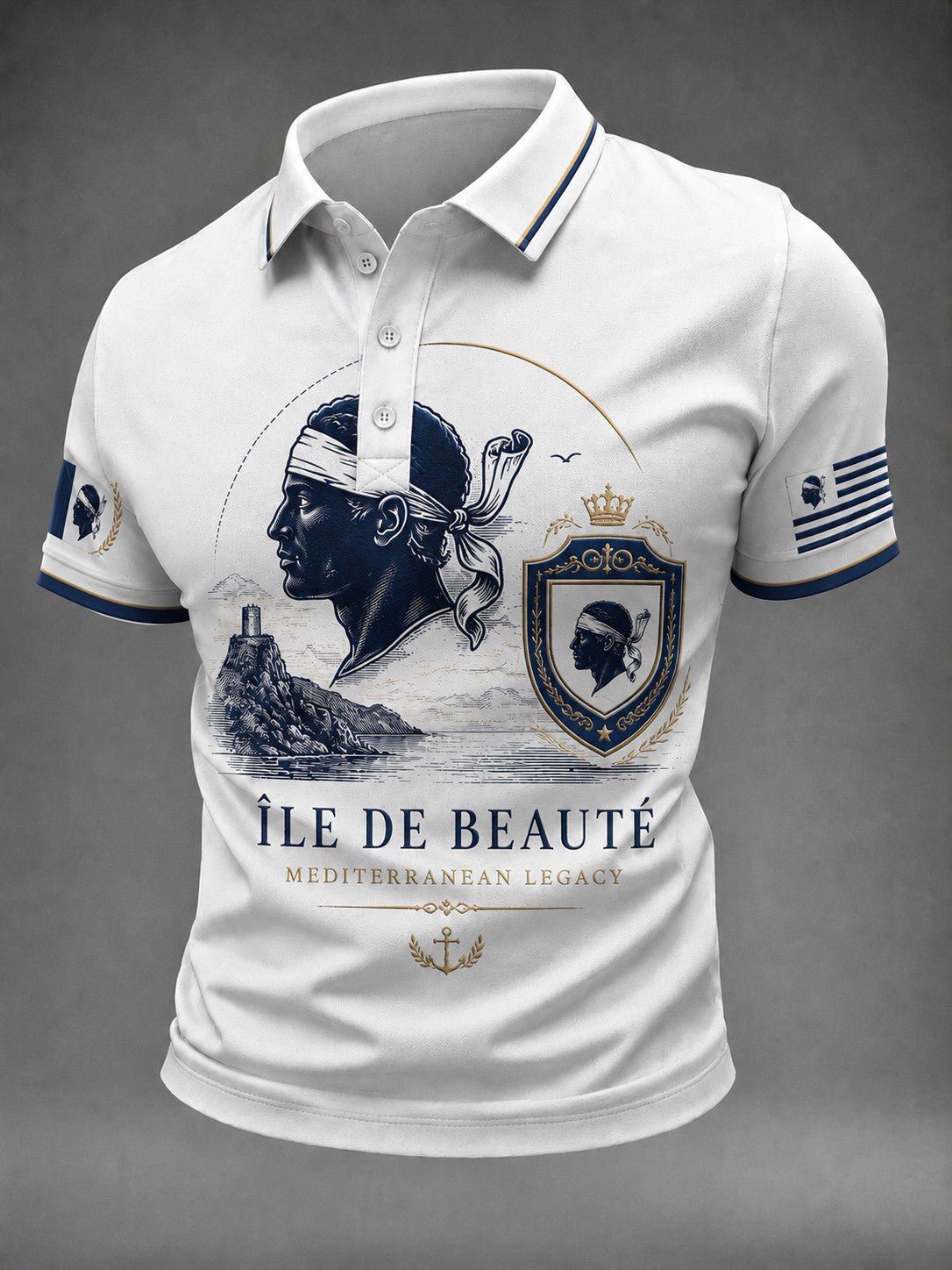 Chemise pour homme à imprimé drapeau de la Corse