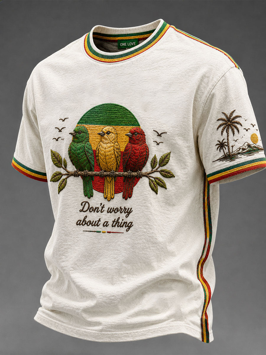 T-shirt décontracté imprimé pour homme «Every Little Thing Is Gonna Be Alright»