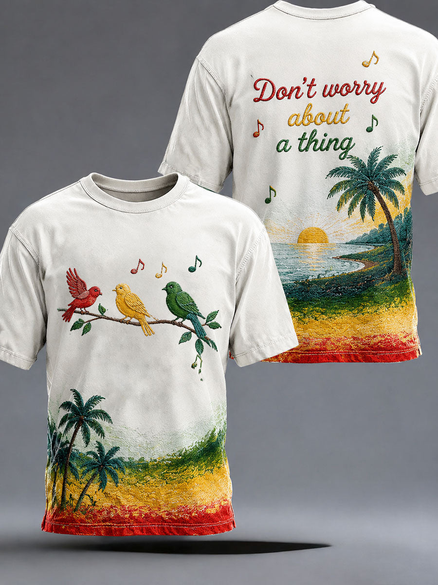 T-shirt décontracté imprimé pour homme «Every Little Thing Is Gonna Be Alright»