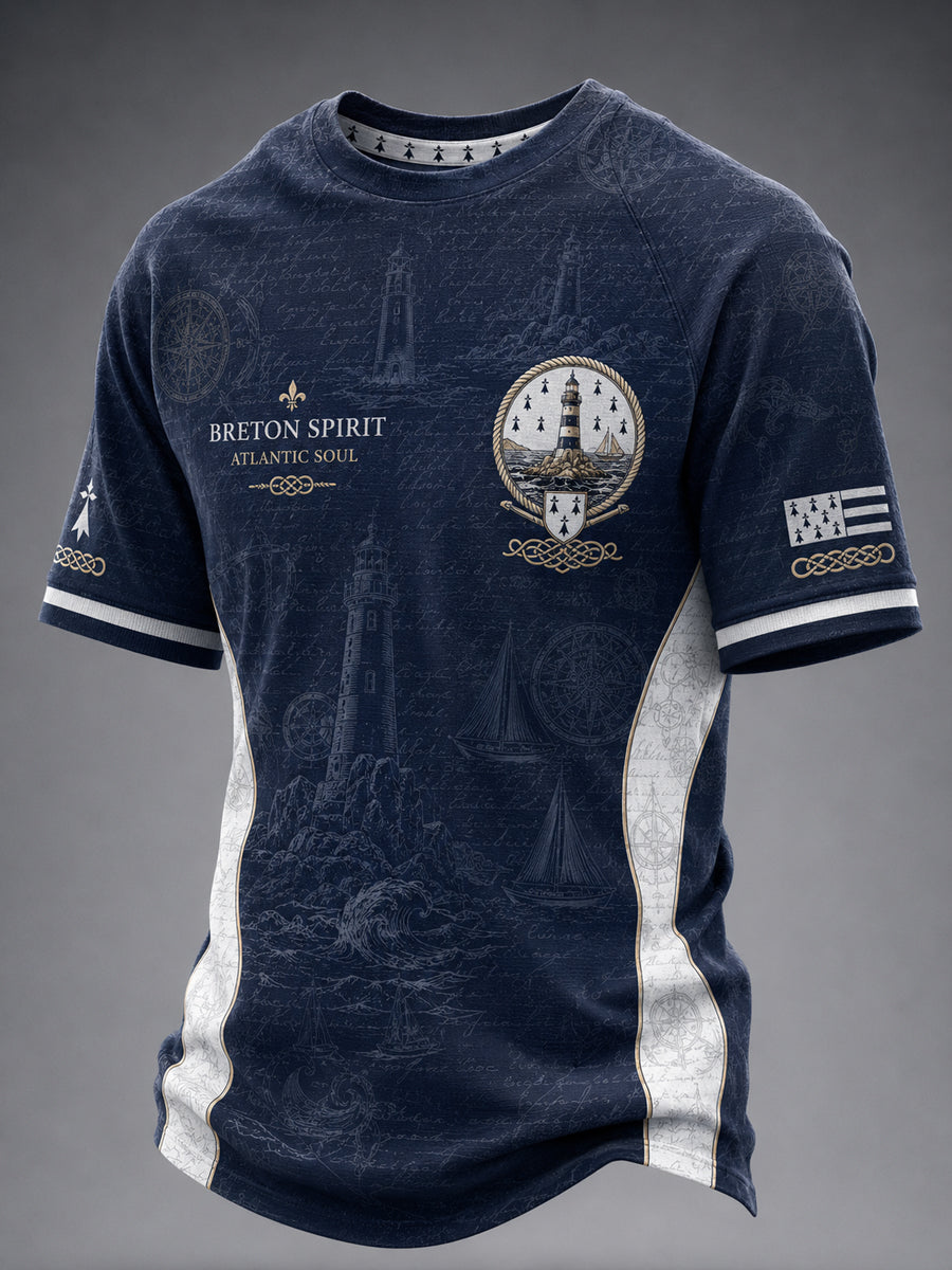 T-shirt pour hommes imprimé celtique de Bretagne, France