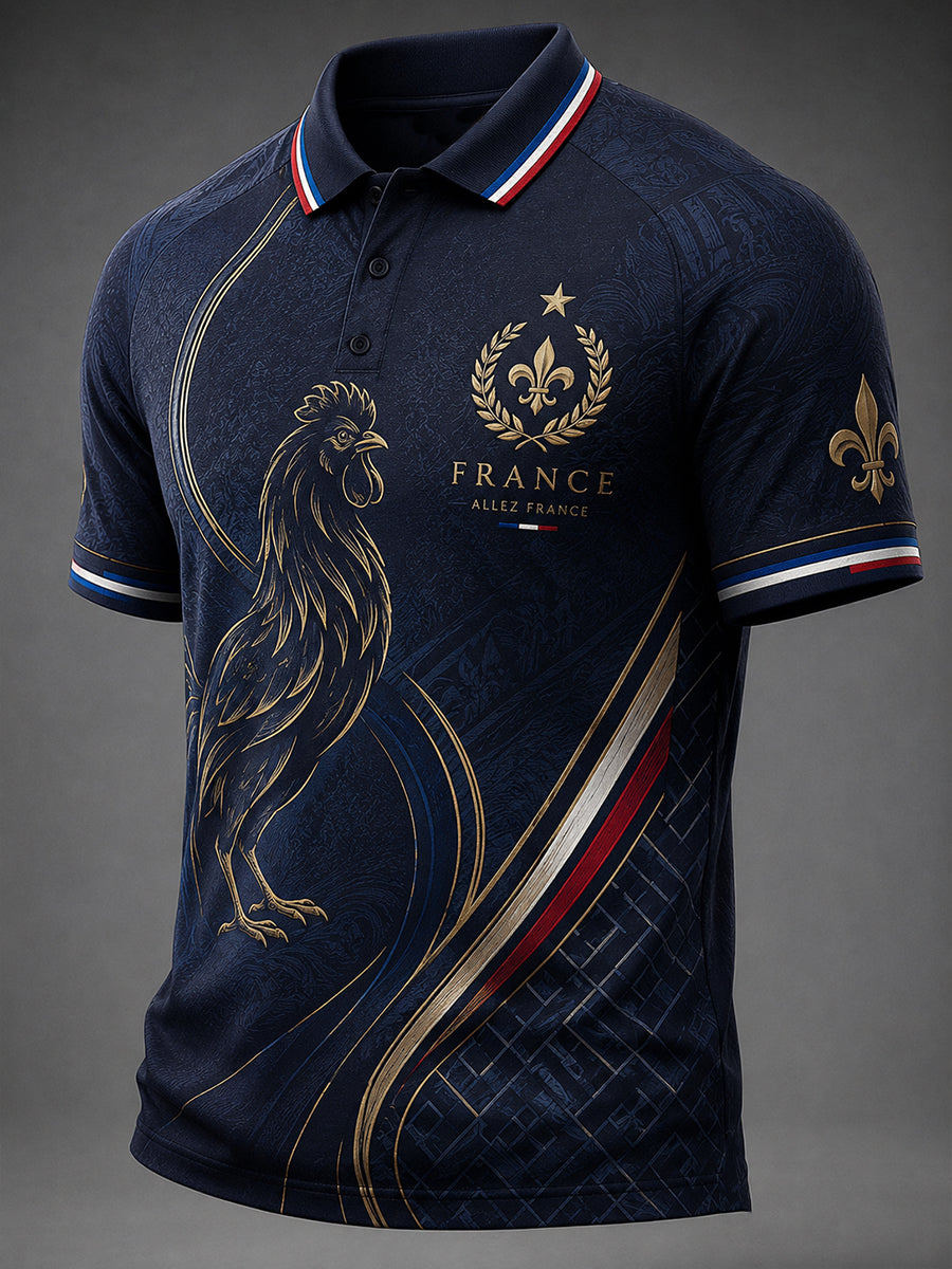 Men's French Football Fan Print Shirt
